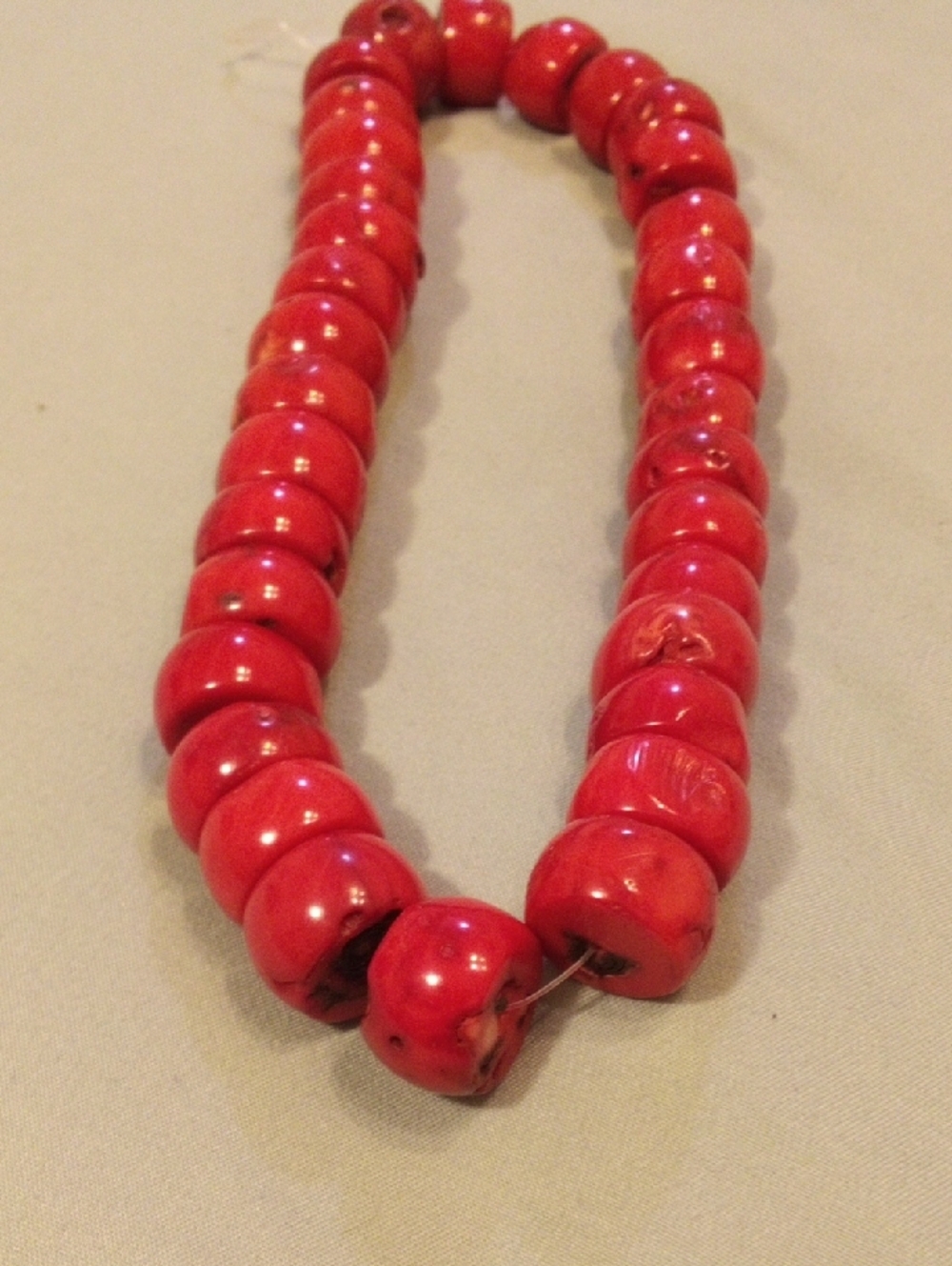 Bold Red Chunky Bead Necklace - Women Jewelry - Picture 4 of 6